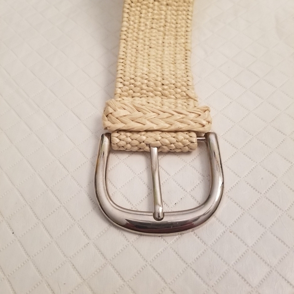 Womens Braided Belt Beige Cotton Golf  Sz  33-35. 1.5 Inch Wide - Picture 4 of 7